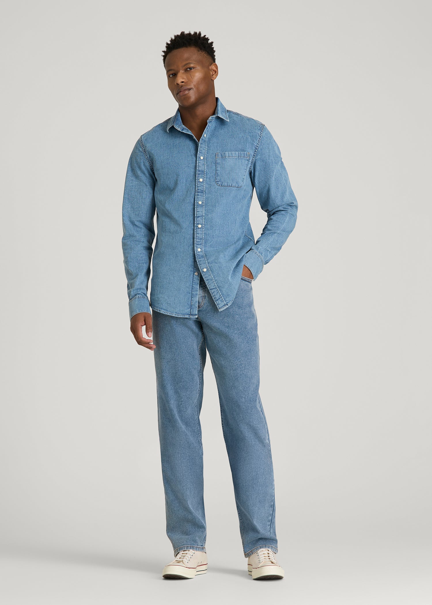 Mason Relaxed Fit Jeans for Tall Men in Perfect Blue