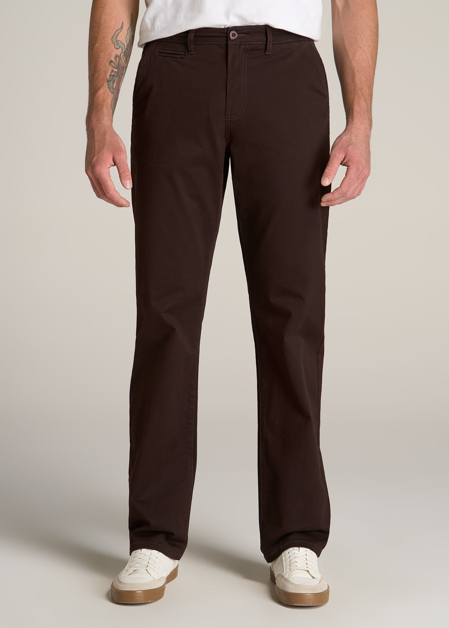 Mason SEMI-RELAXED Chinos in Chocolate - Pants for Tall Men