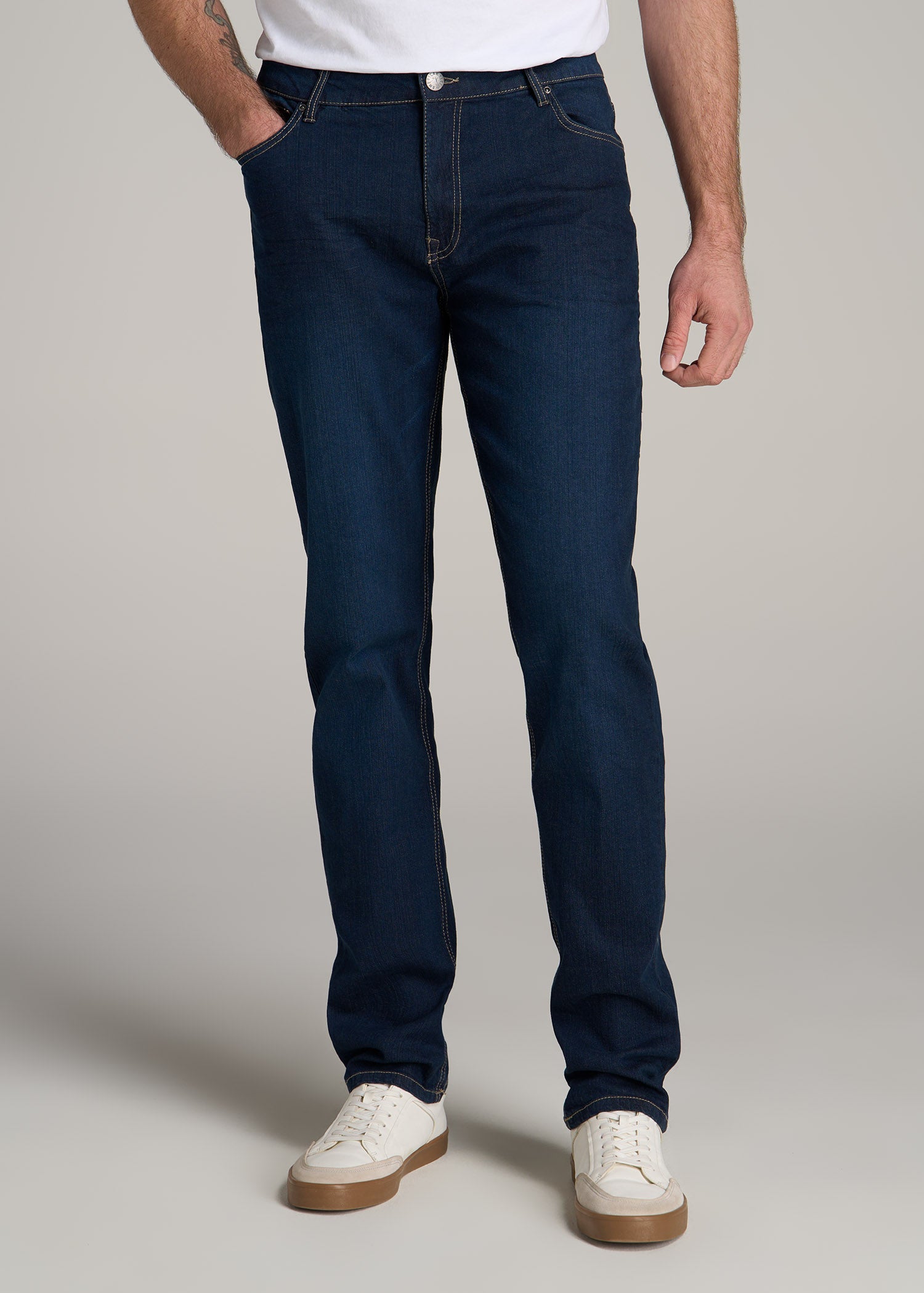 Men\'s American Steel Blue Jeans Tall Semi-Relaxed |