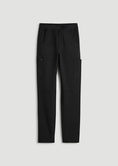 Cargo Scrub Pants for Tall Men in Black