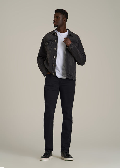 A.T. Basics Men's Dylan Slim Fit Jeans for Tall Men in Black