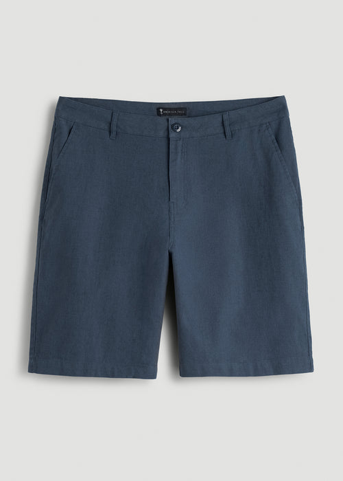 Linen Shorts For Tall Men in Chambray Linen