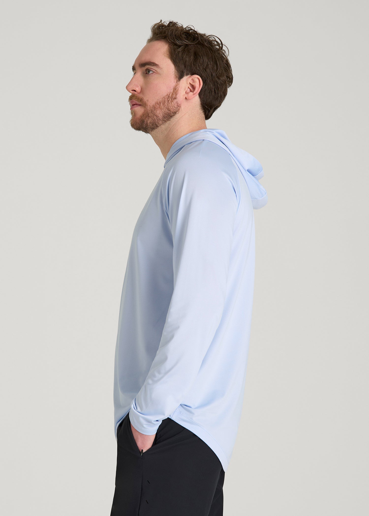 A.T. Performance Training Hoodie for Tall Men in Airy Blue