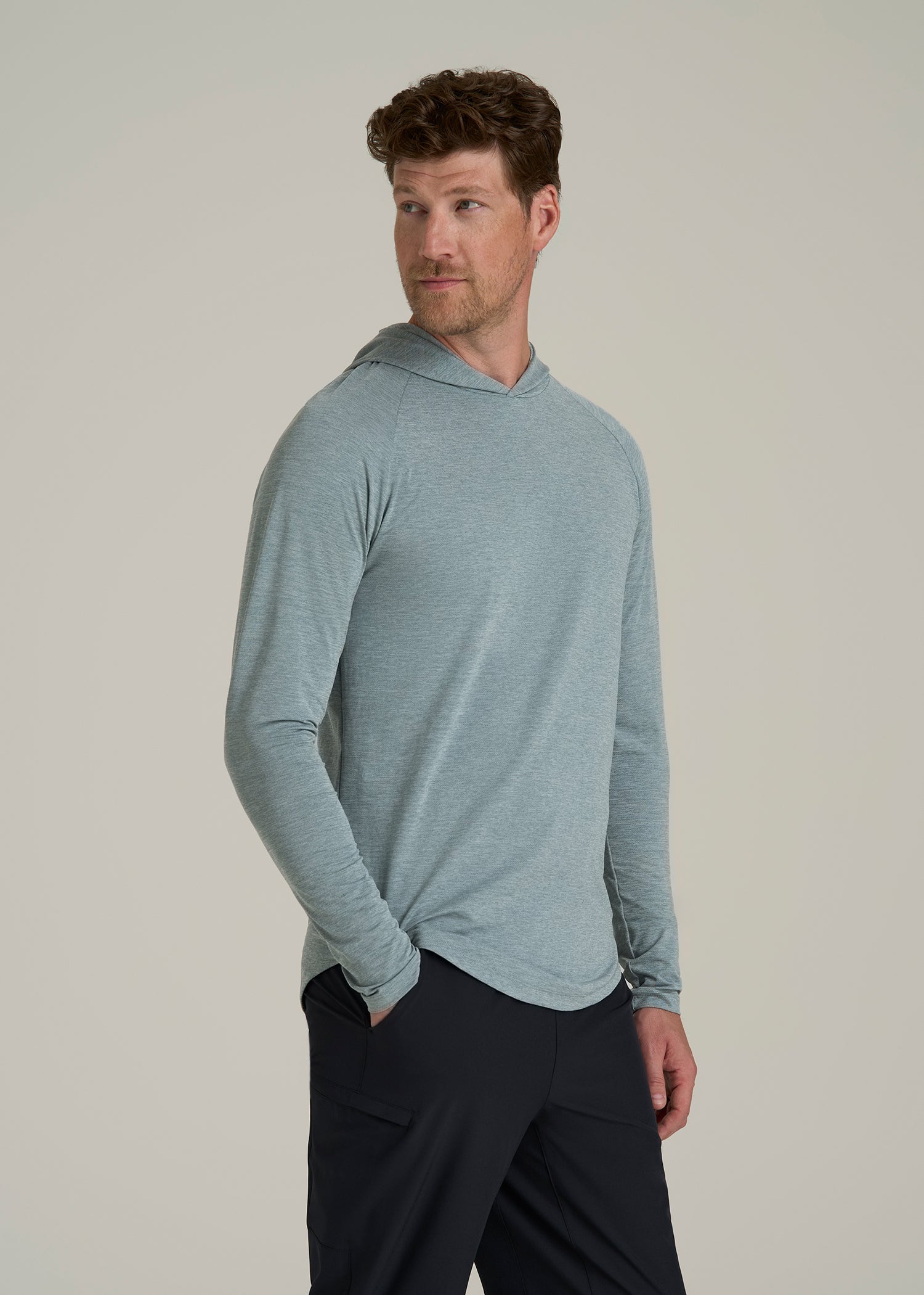 A.T. Performance Training Hoodie for Tall Men in Trooper Space Dye