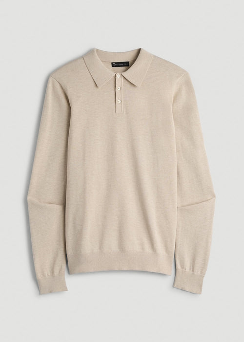 Polo Sweater for Tall Men in Vanilla Latte Mix