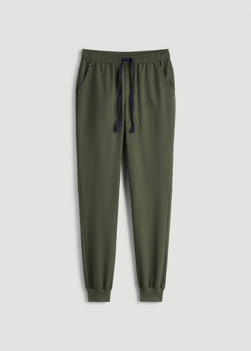 Scrub Joggers for Tall Men in Clover Green