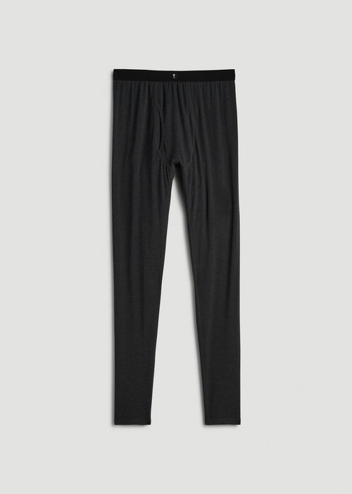Merino Wool Blend Base Layer Tights for Tall Men in Charcoal Mix