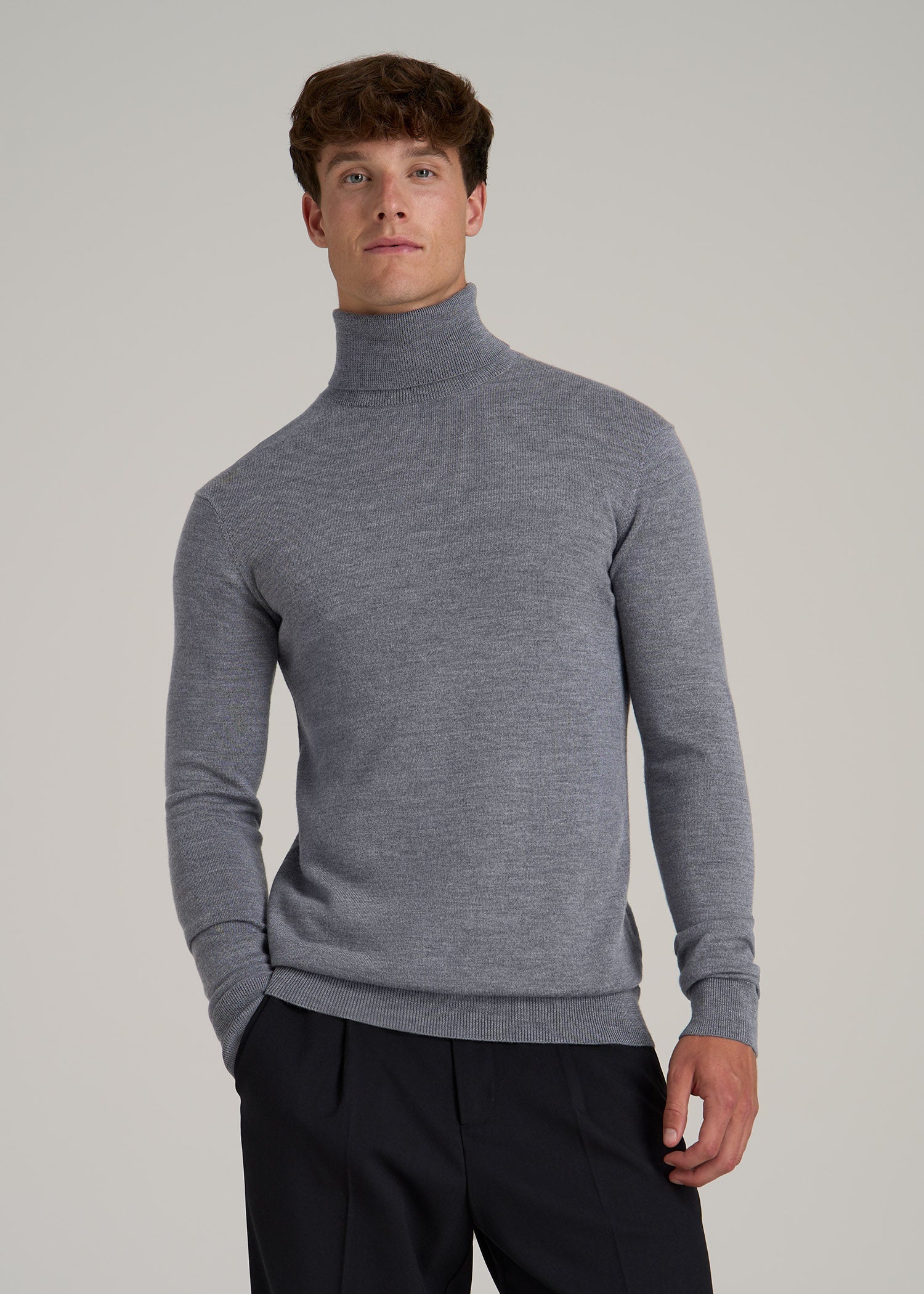 Merino Wool Turtleneck Sweater for Tall Men American Tall - Main Image