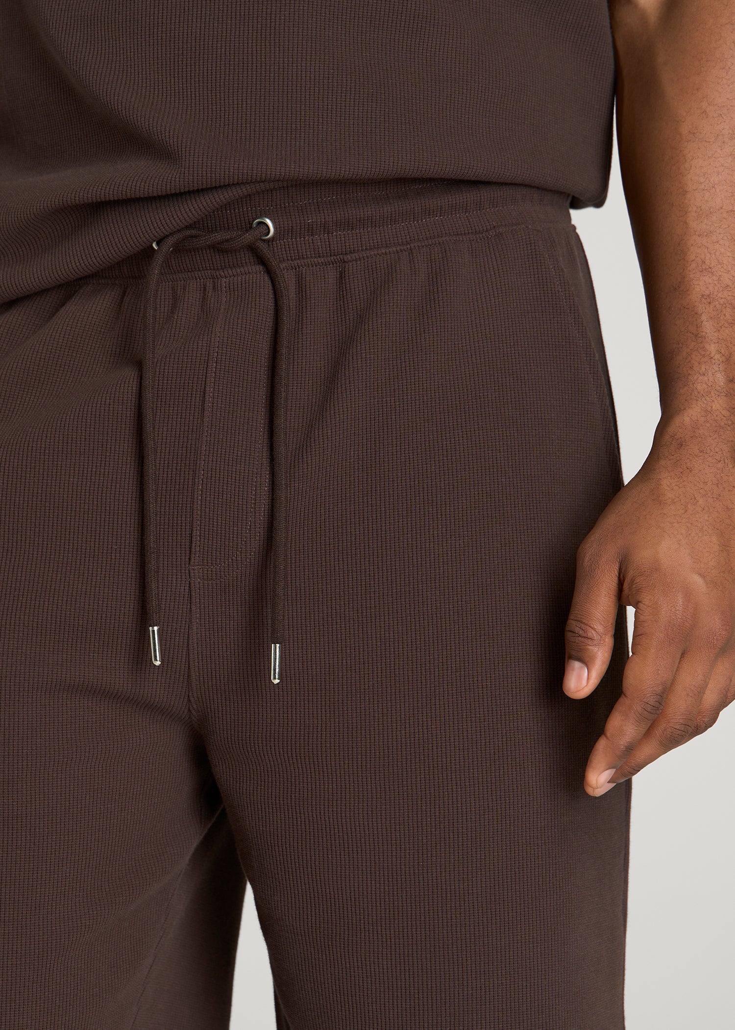 Micro Waffle Short for Tall Men in Espresso