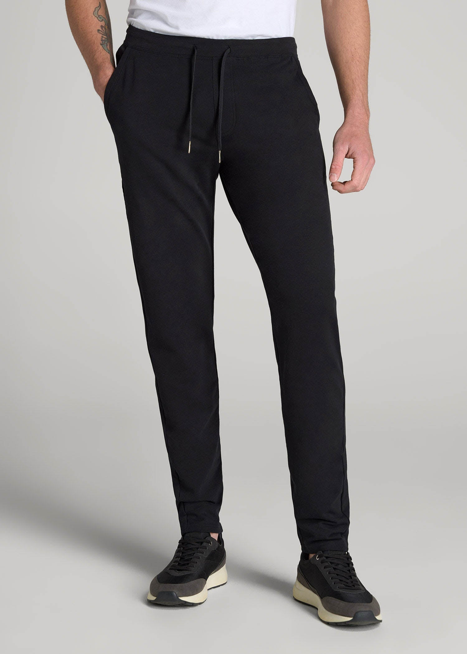 Mens Tall Microsanded French Terry Sweatpant Black | American Tall