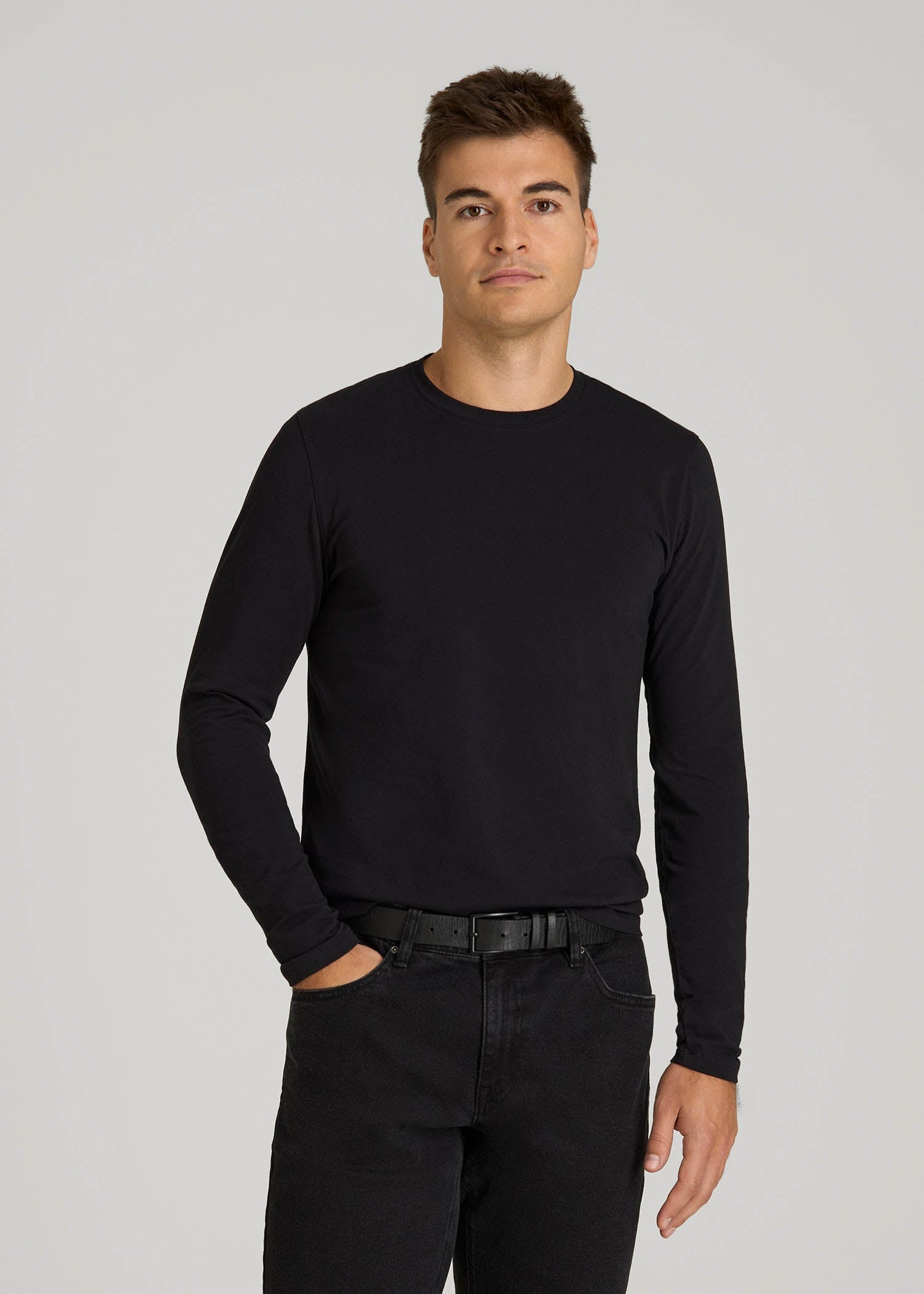 Modern Fit Stretch Cotton Long Sleeve Tall Men