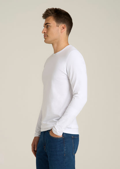 The Essential MODERN-FIT Crewneck Long Sleeve Tall Men's Tee in White