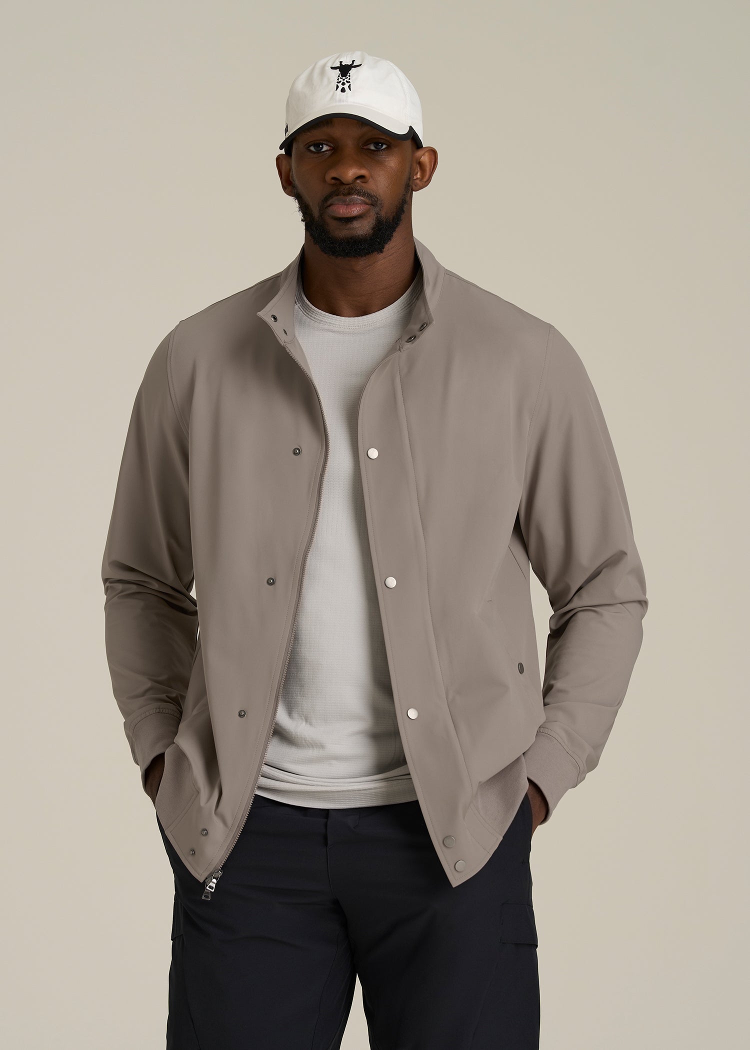 Motion Bomber Jacket for Tall Men in Portobello