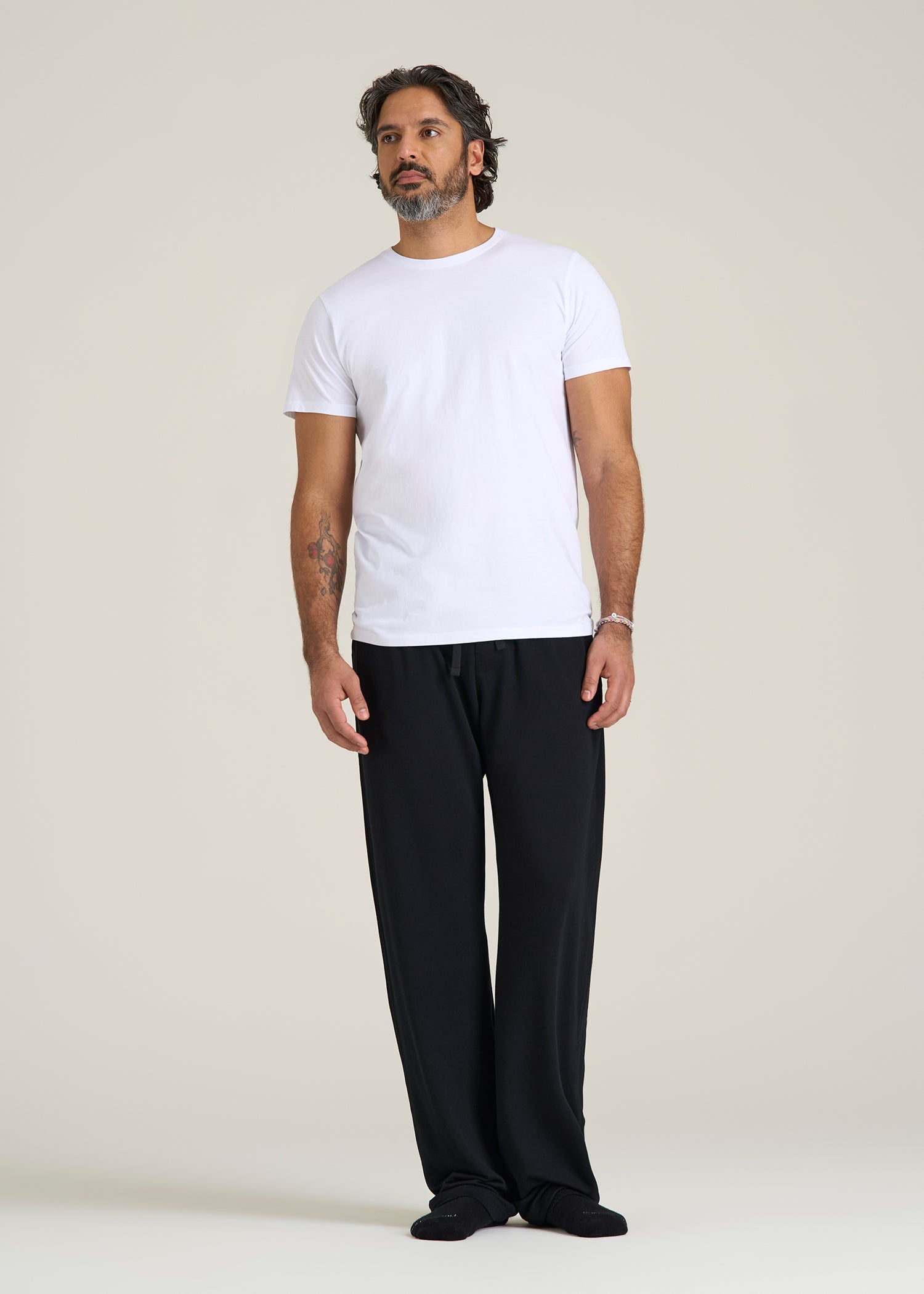 Open-Bottom Pajama Pants for Tall Men in Black