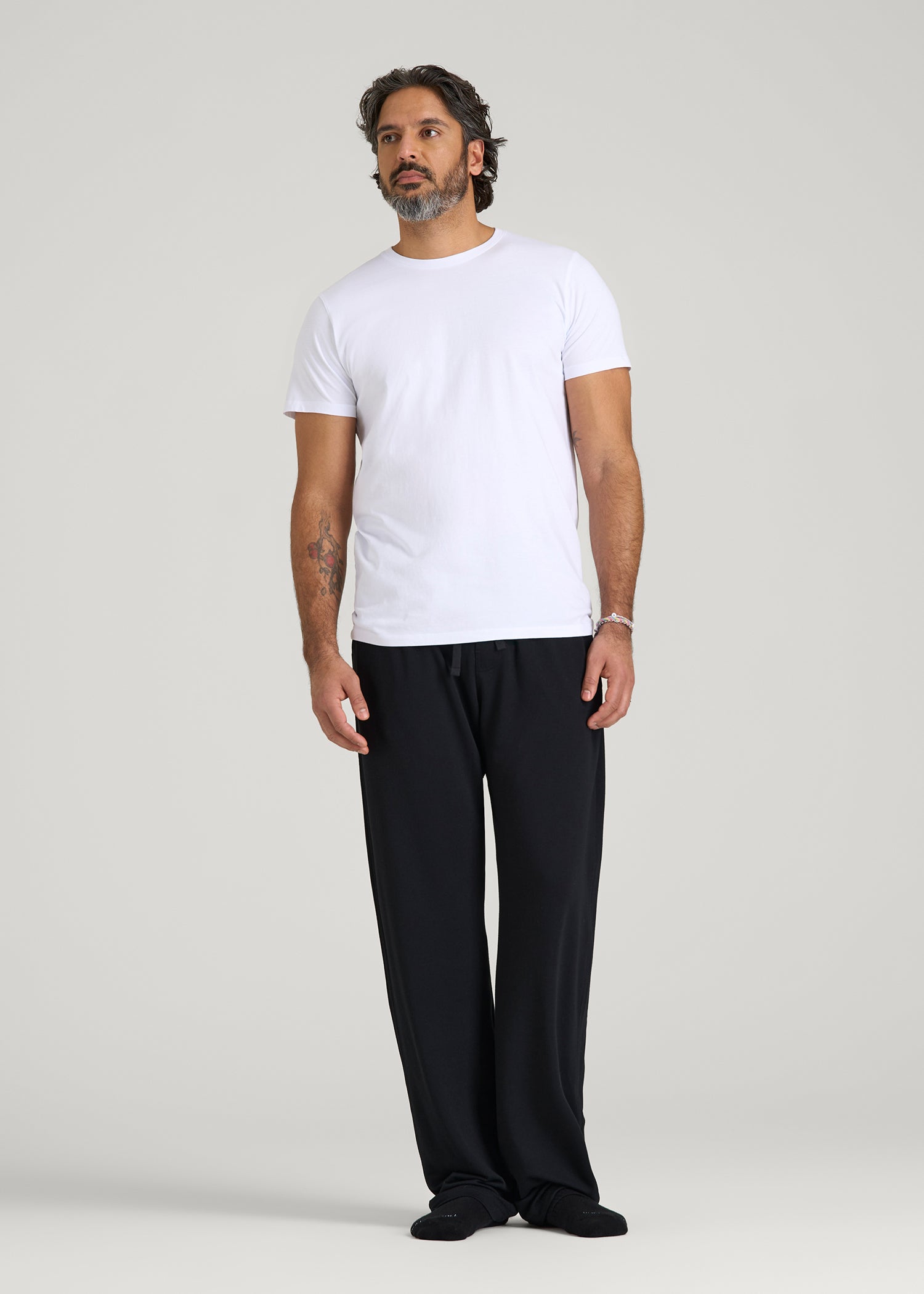 Open-Bottom Pajama Pants for Tall Men in Black