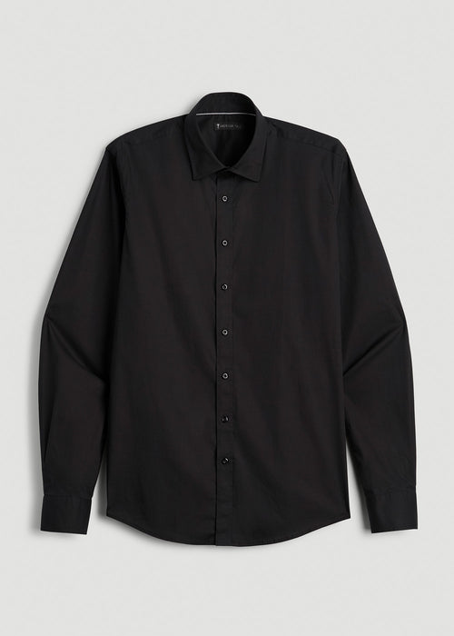 Oskar Button-Up Dress Shirt for Tall Men in Black