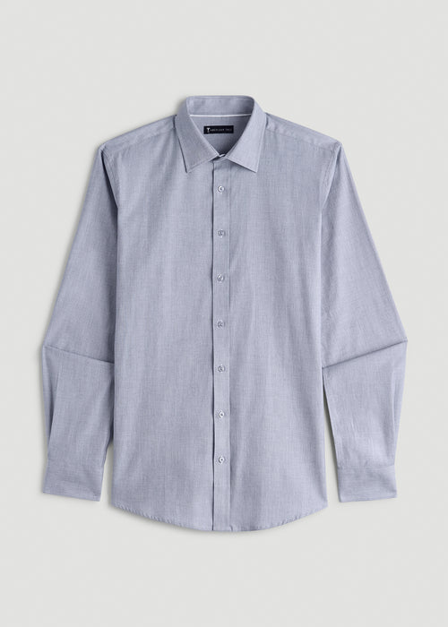 Oskar Button-Up Dress Shirt for Tall Men in Navy Micro Texture