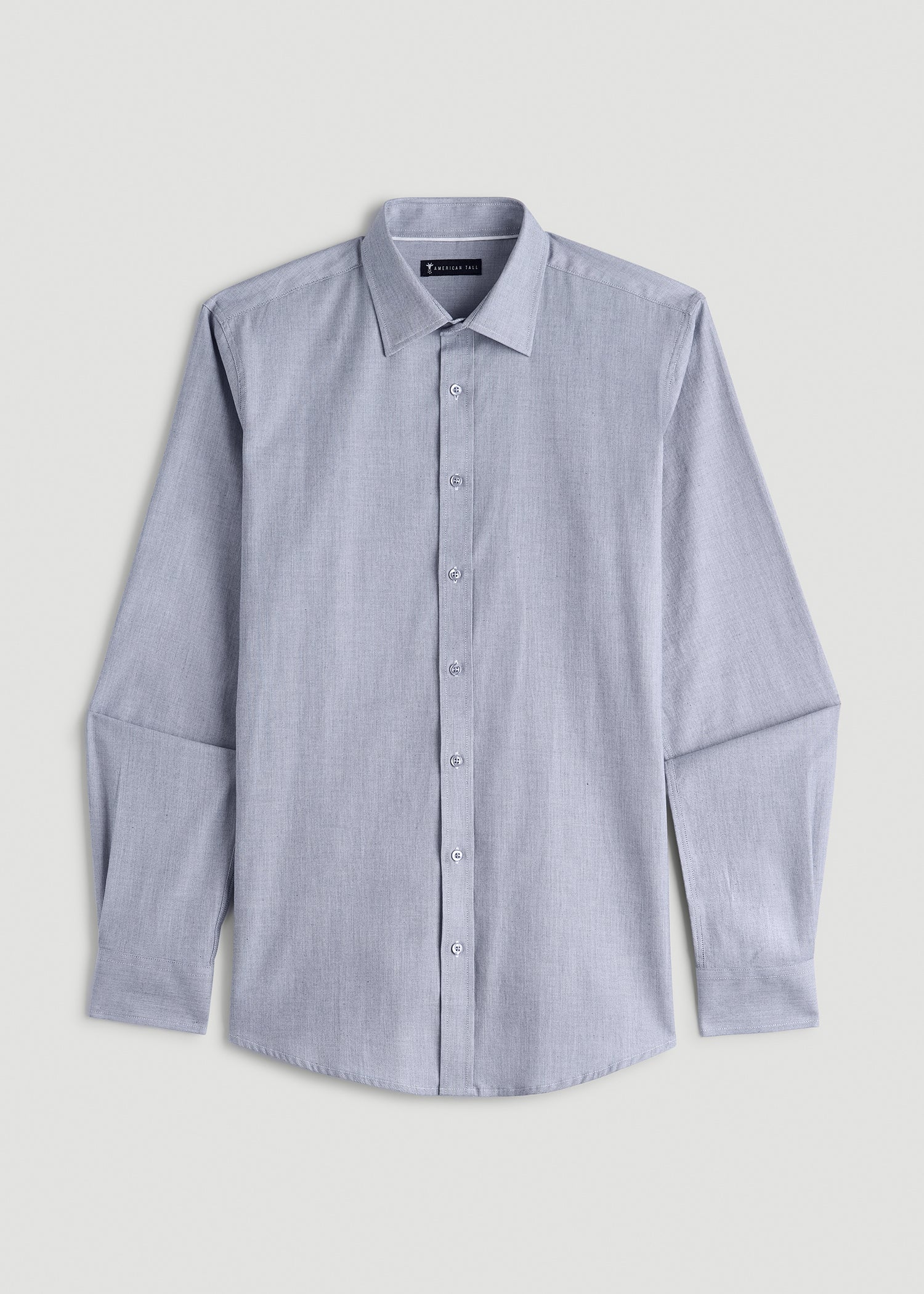Oskar Button-Up Dress Shirt for Tall Men in Navy Micro Texture