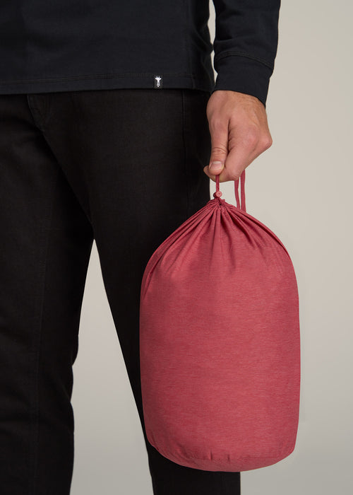 Packable Puffer Jacket for Tall Men in Red Space Dye