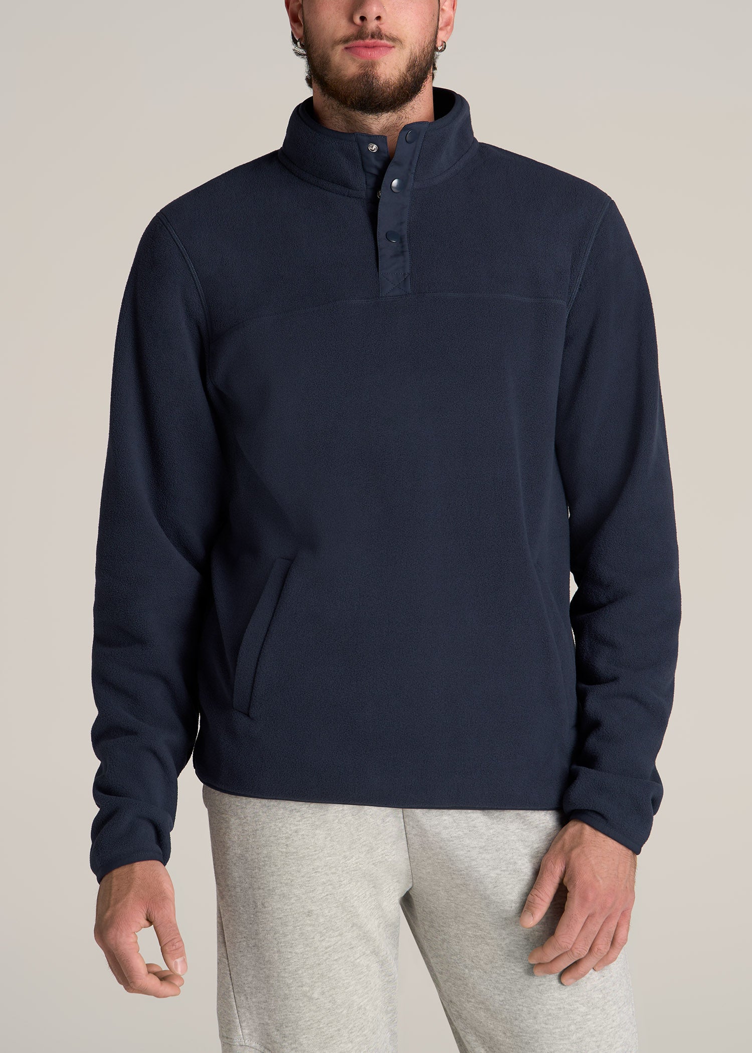 Men's Tall Wearever Fleece Quarter-Zip Sweatshirt Charcoal Mix – American  Tall