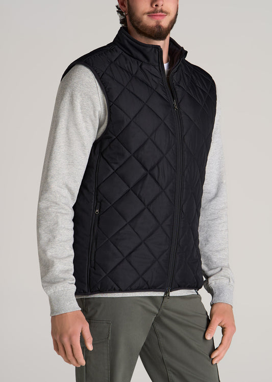American-Tall-Men-Quilted-Reversible-Vest-Black-Charcoal-side
