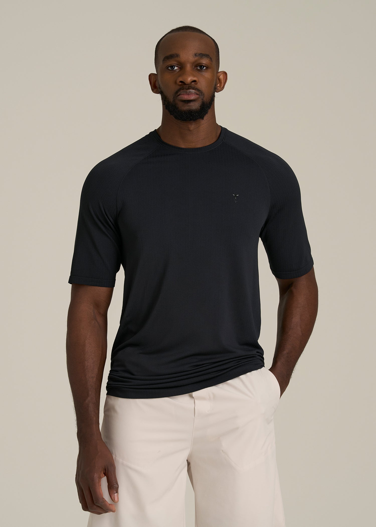 Vented Training Top for Tall Men in Black