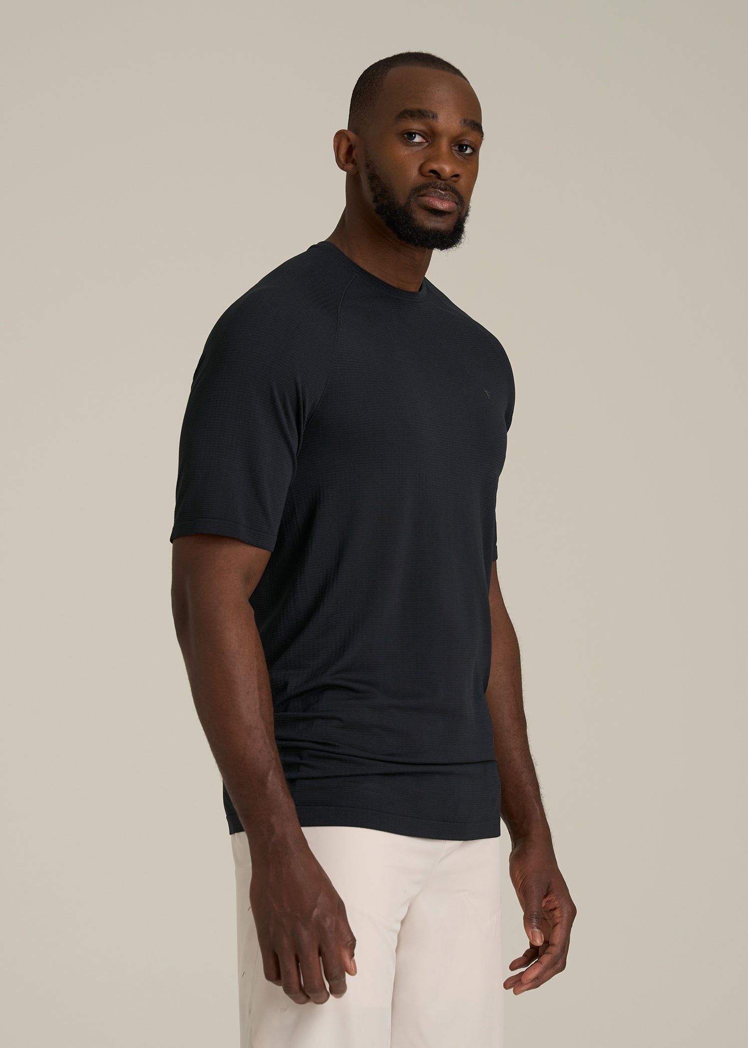 Vented Training Top for Tall Men in Black