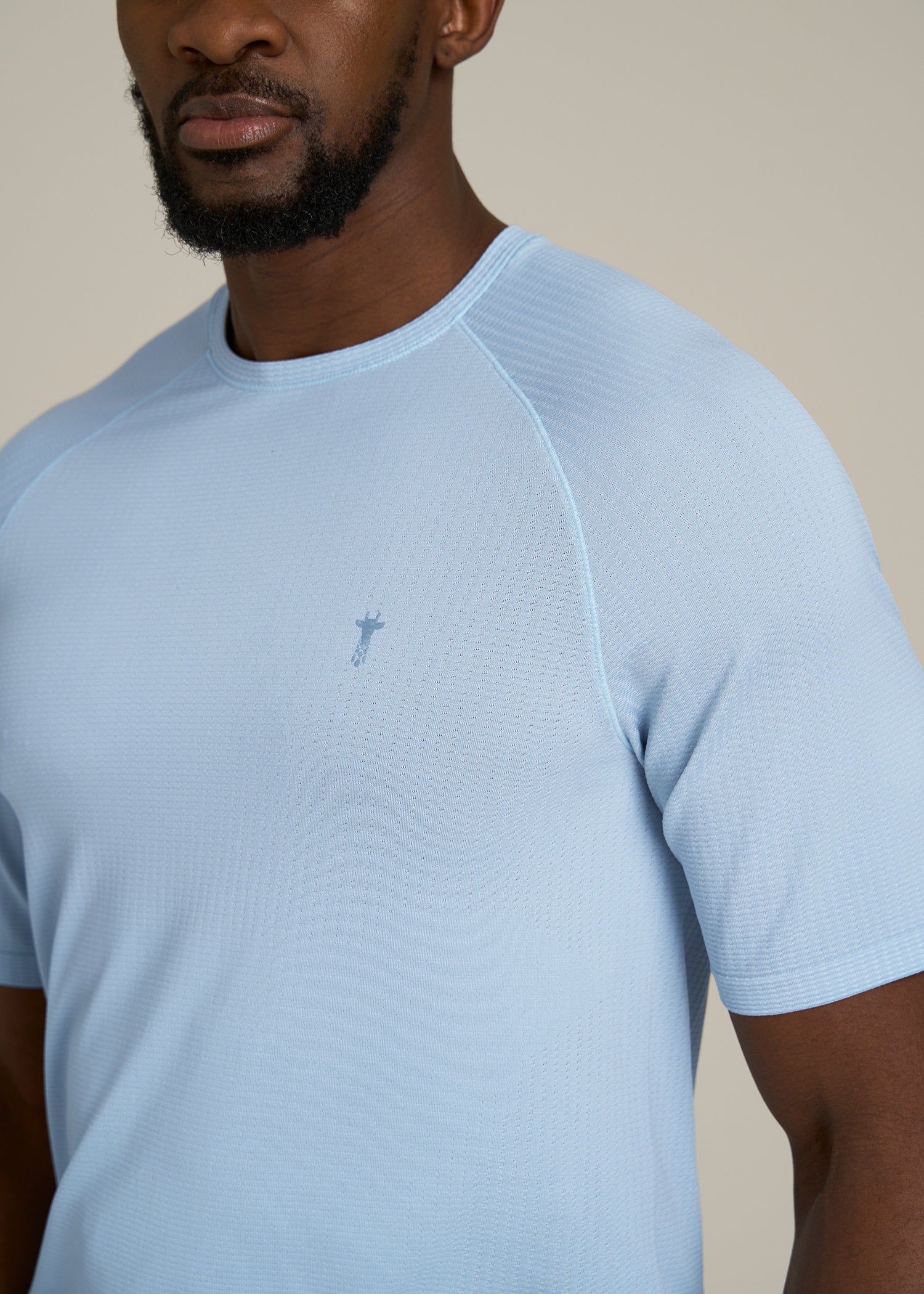 Vented Training Top for Tall Men in Ice Blue