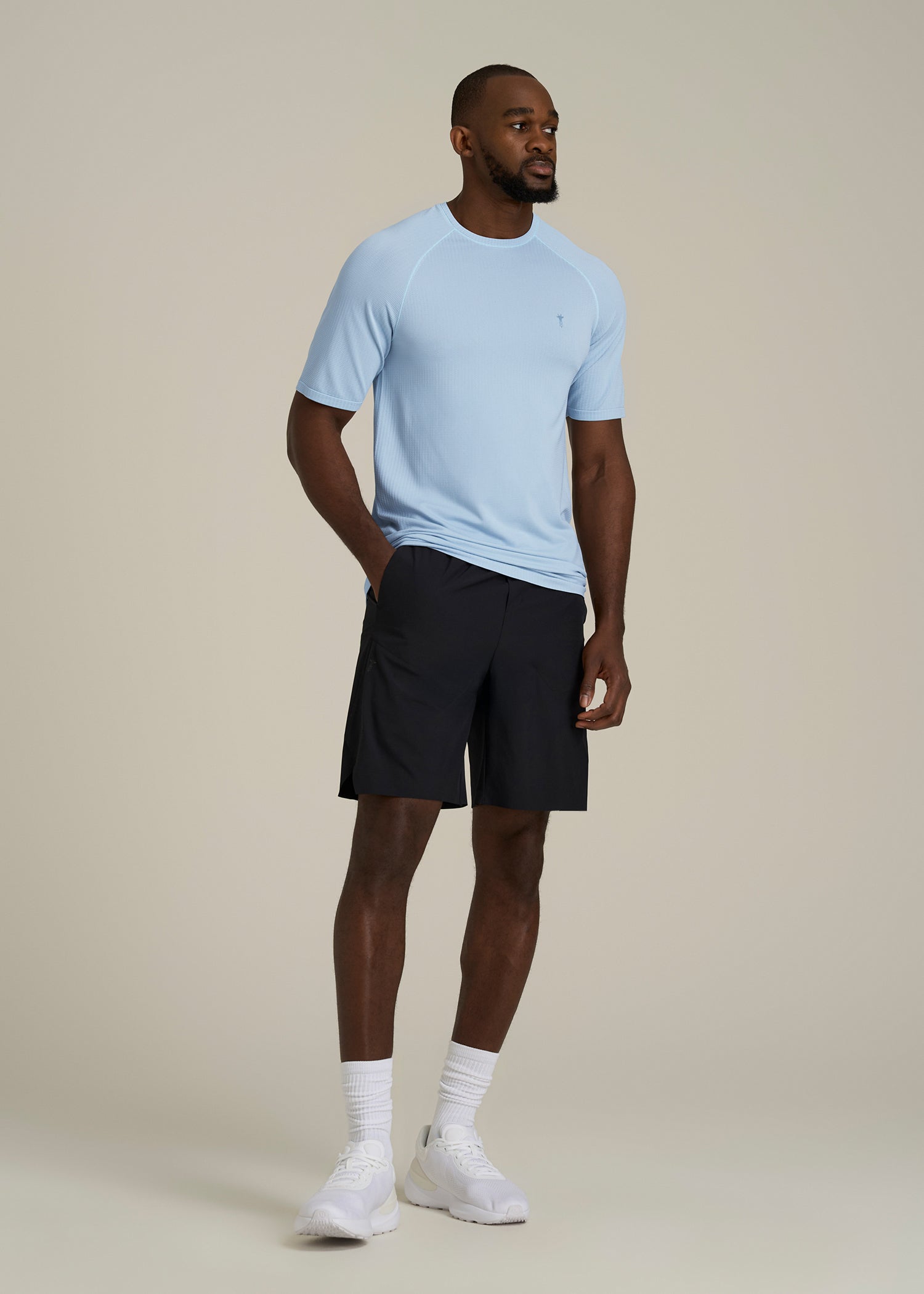 Vented Training Top for Tall Men in Ice Blue