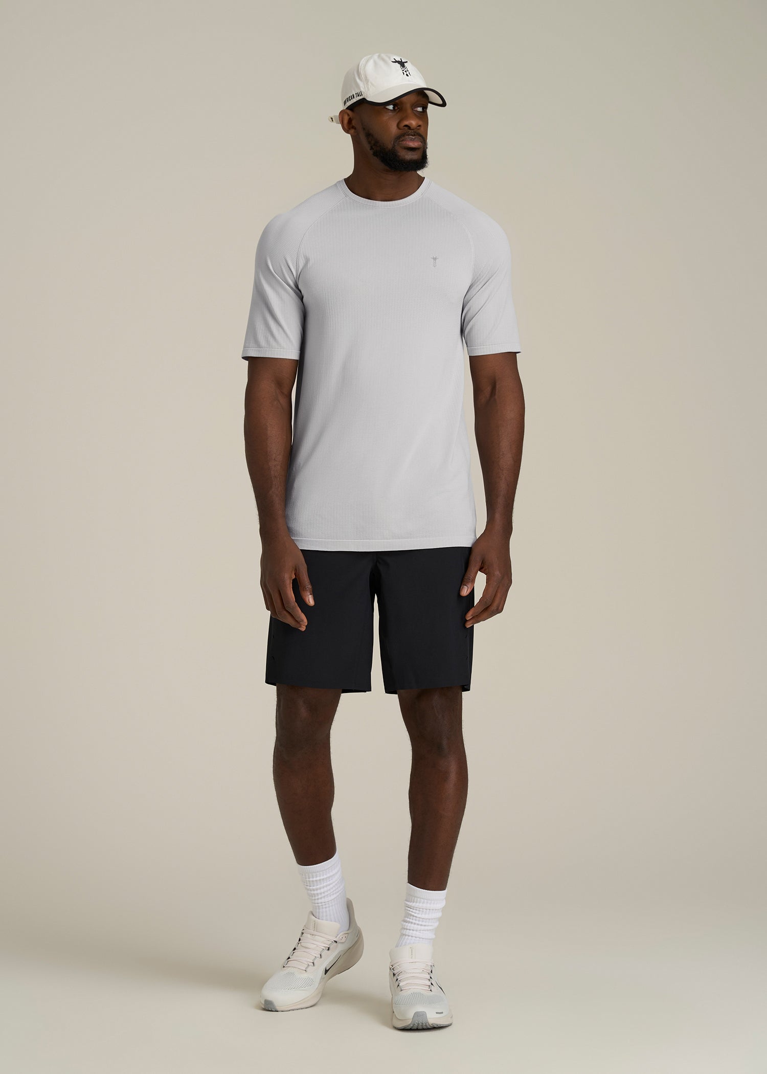 Vented Training Top for Tall Men in Silver Drop