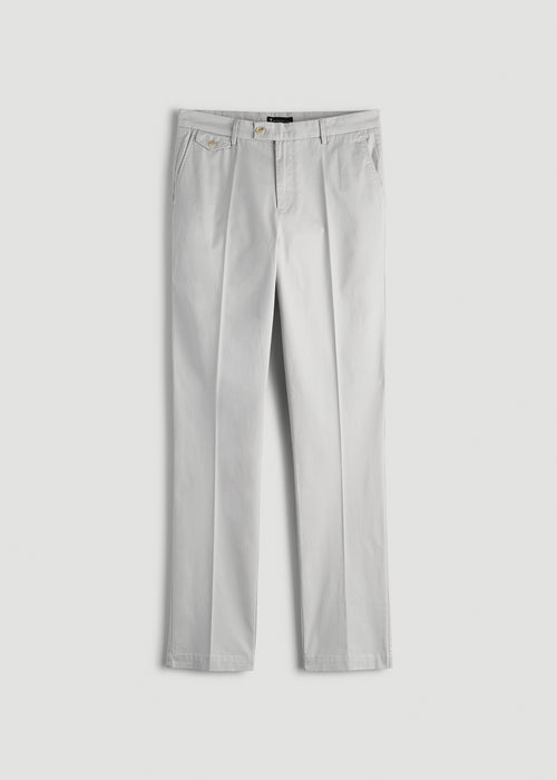 Refined Chinos for Tall Men in Grey Sand