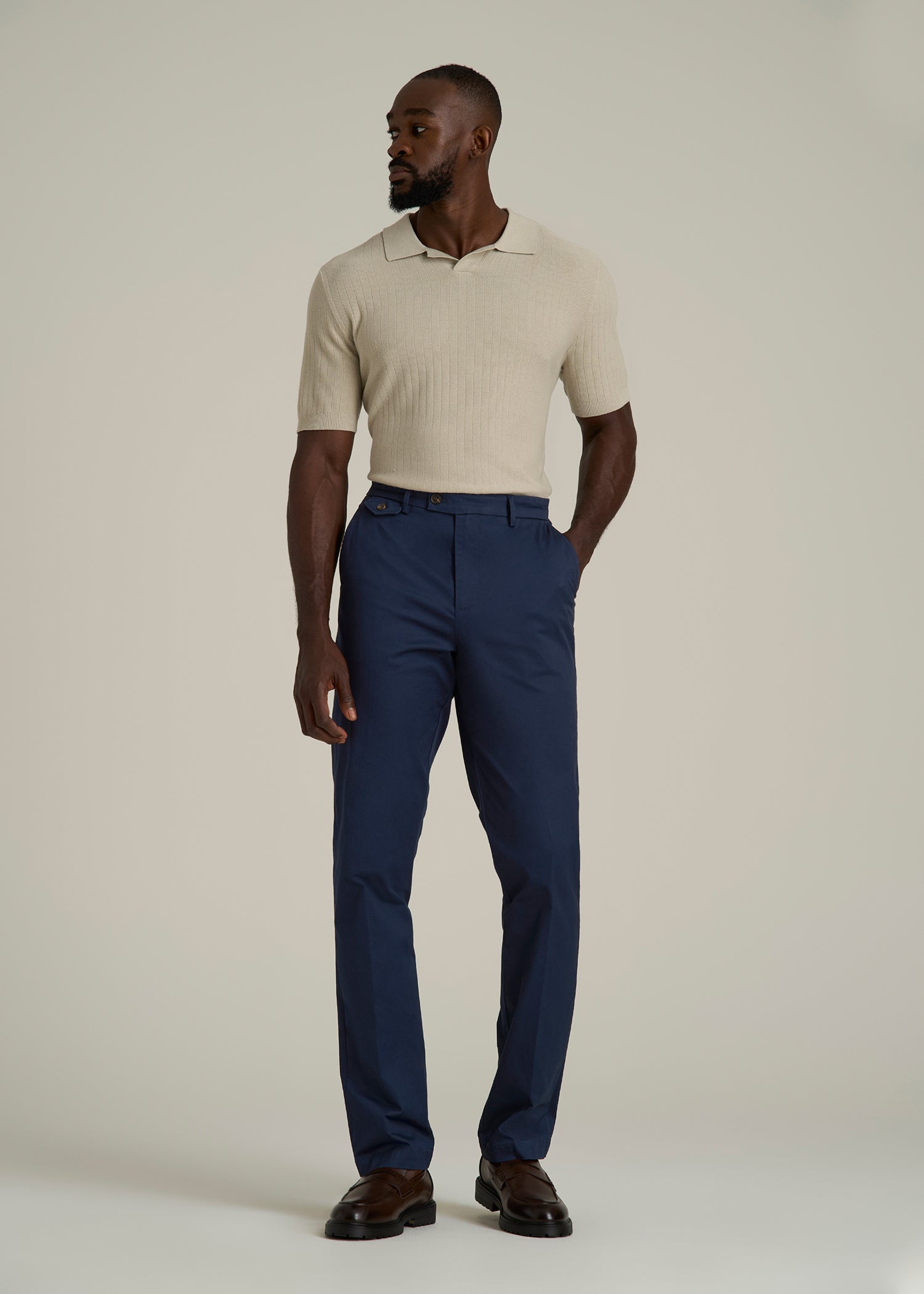 Refined Chinos for Tall Men in Navy