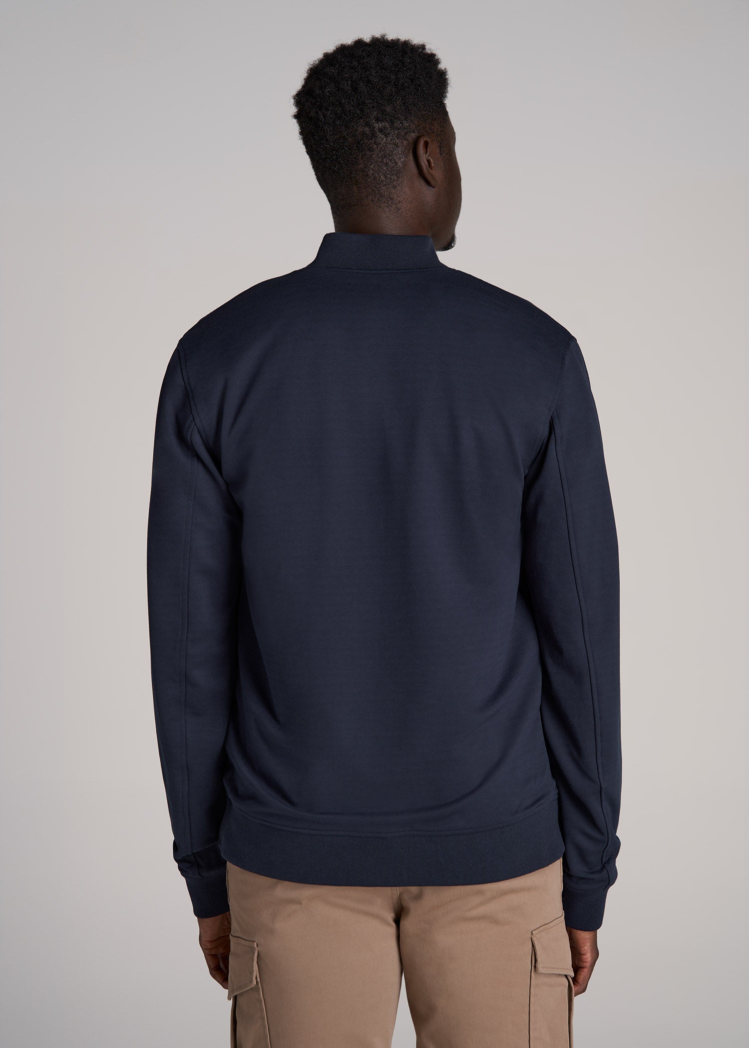 Reversible Bomber Jacket for Tall Men in Black and Navy