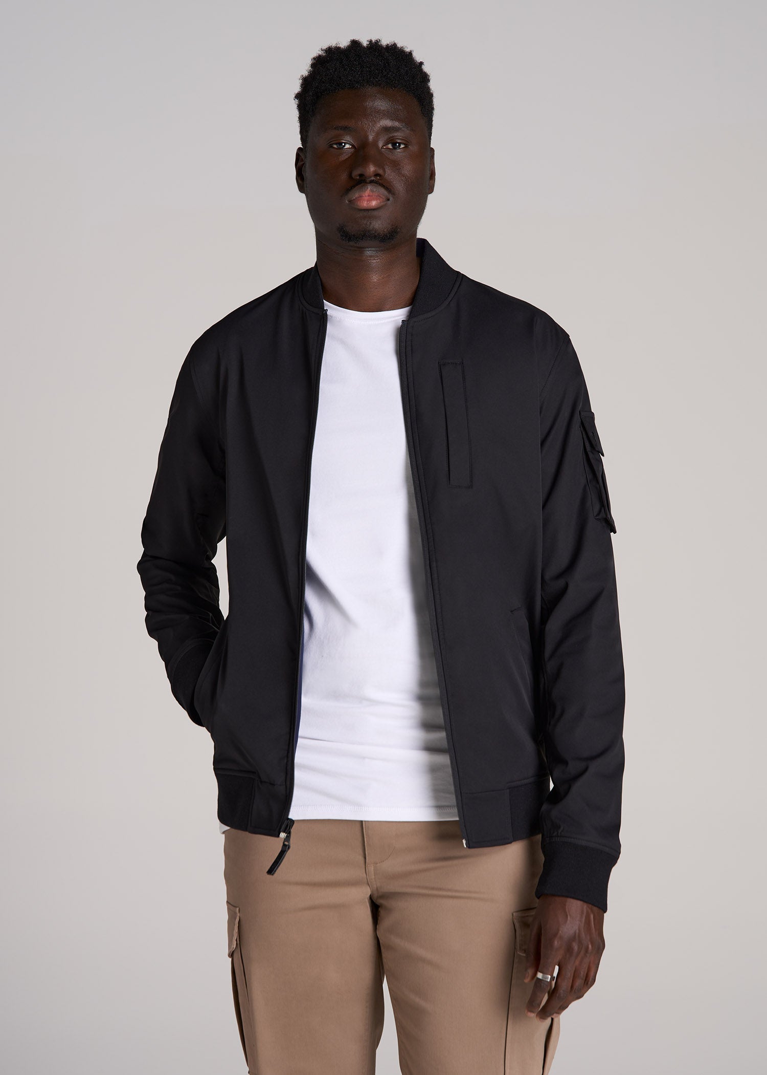 Navy Bomber Jacket Black Jeans Reversible Men's Tall Bomber Jacket