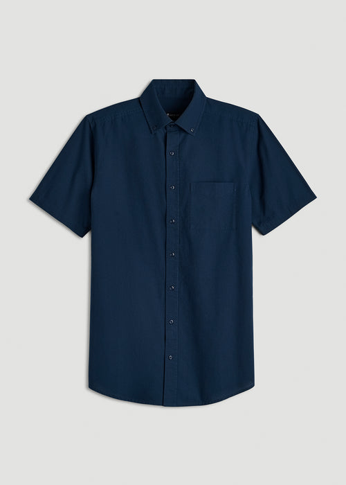 Short Sleeve Shirt for Tall Men in Navy Blue
