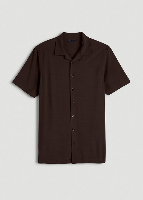 Short Sleeve Resort Shirt for Tall Men in Espresso