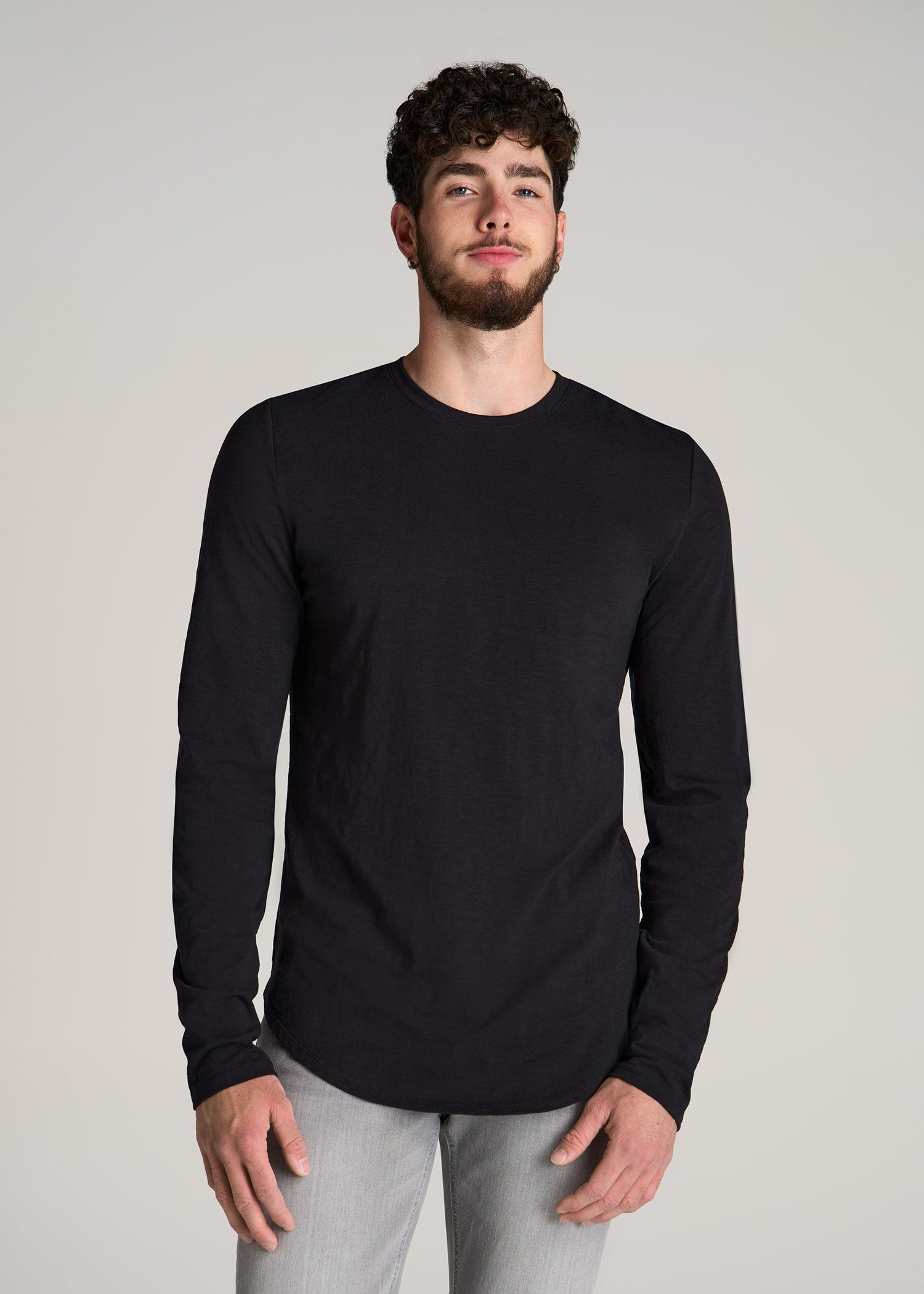 Slub Long Sleeve Scoop Tall Men's Tee | American Tall
