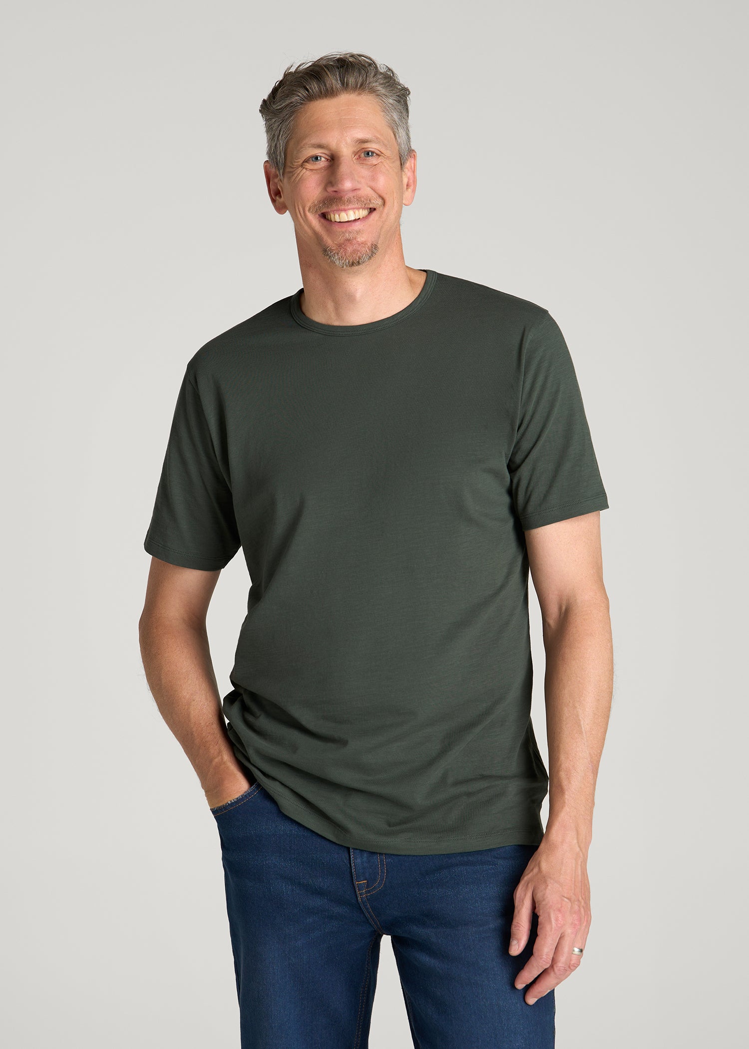 REGULAR-FIT Slub Tee for Tall Men in Boreal Forest