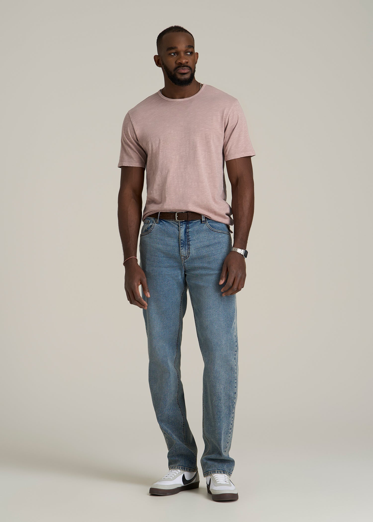 REGULAR-FIT Slub Tee for Tall Men in Desert Rose
