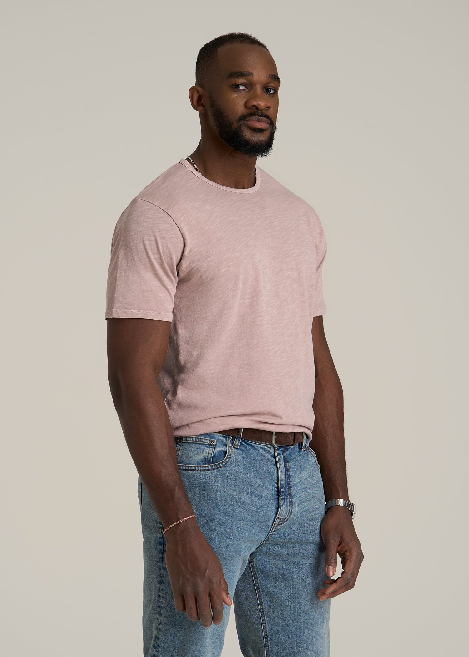 REGULAR-FIT Slub Tee for Tall Men in Desert Rose