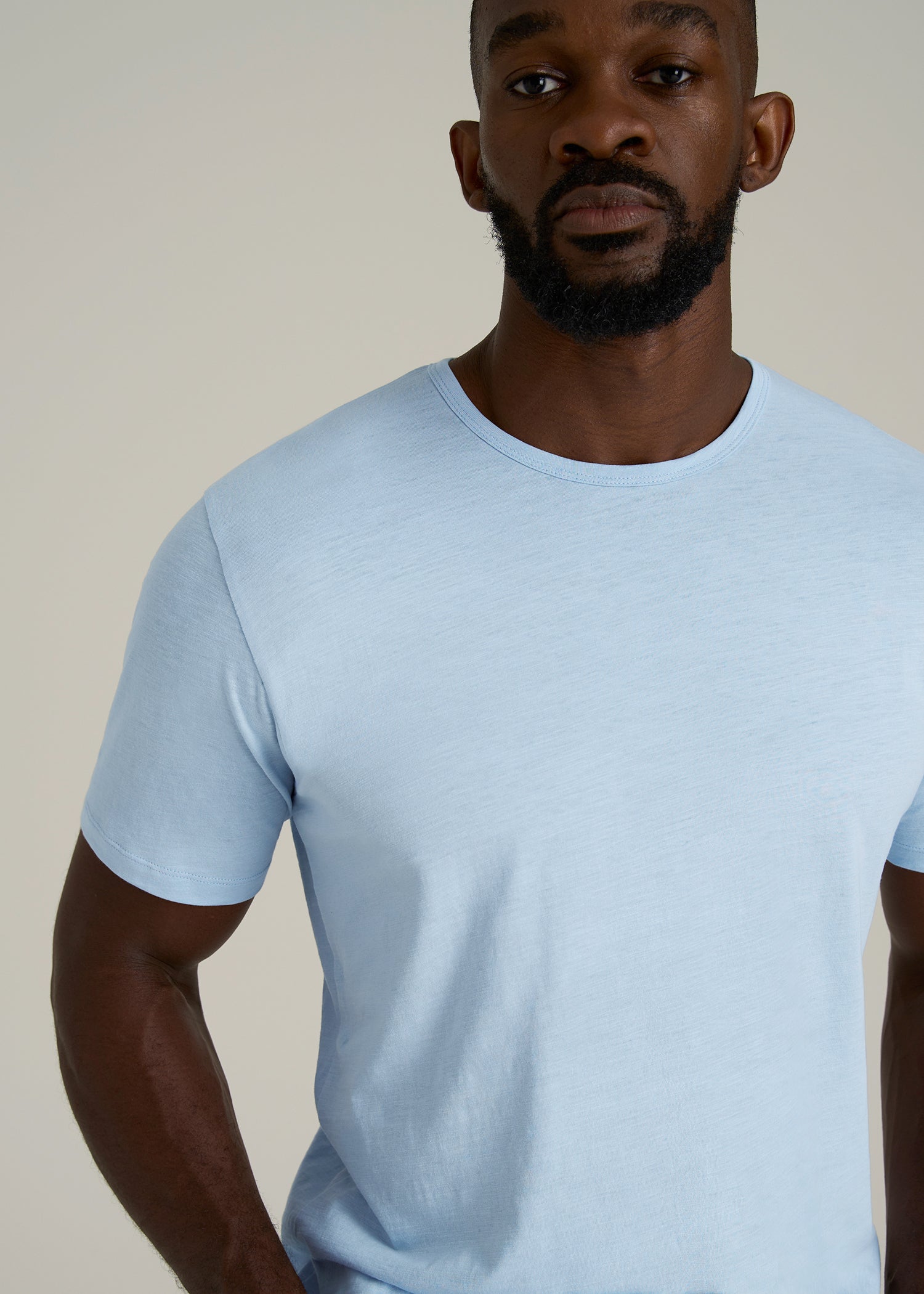 REGULAR-FIT Slub Tee for Tall Men in Ice Blue