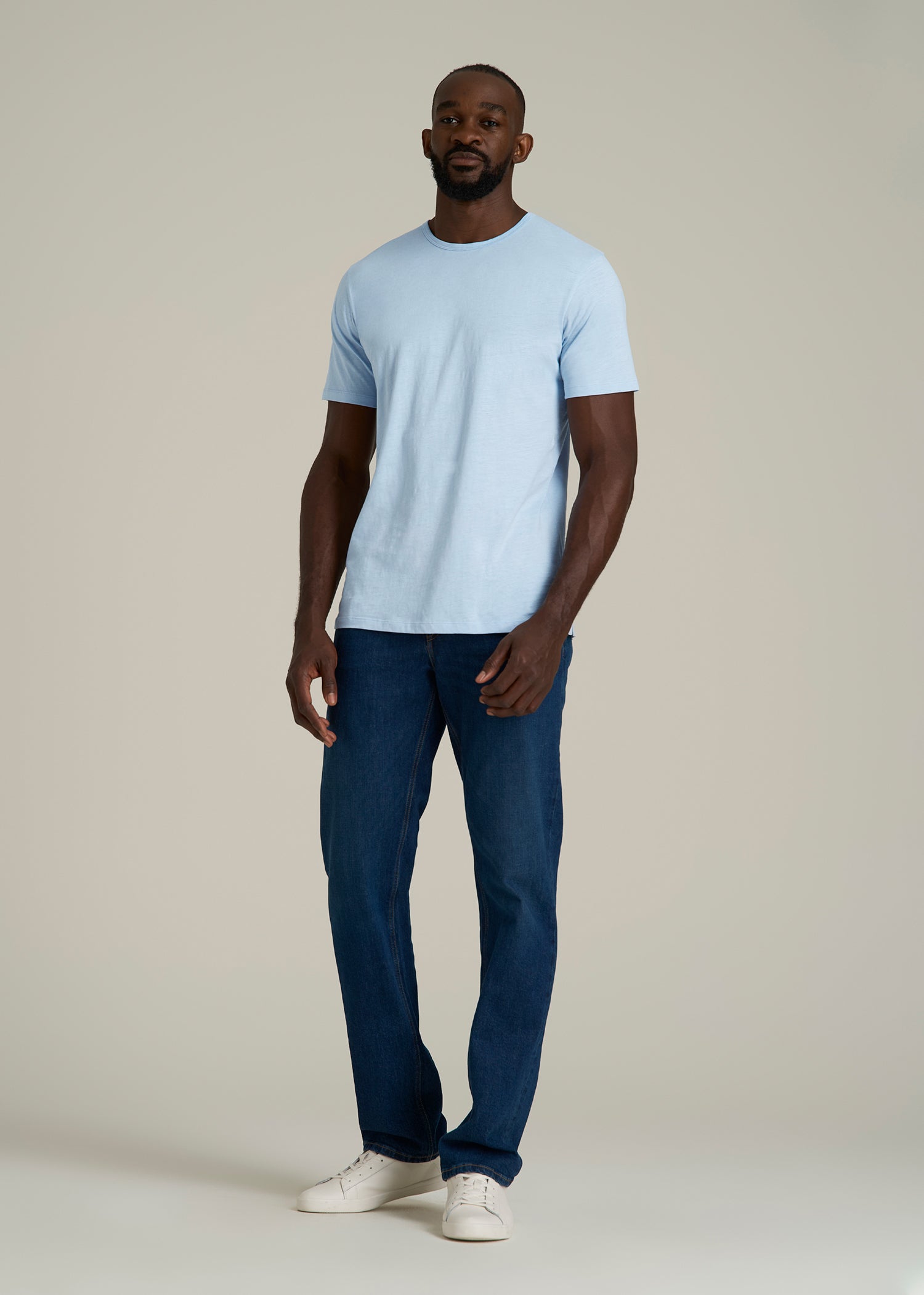 REGULAR-FIT Slub Tee for Tall Men in Ice Blue