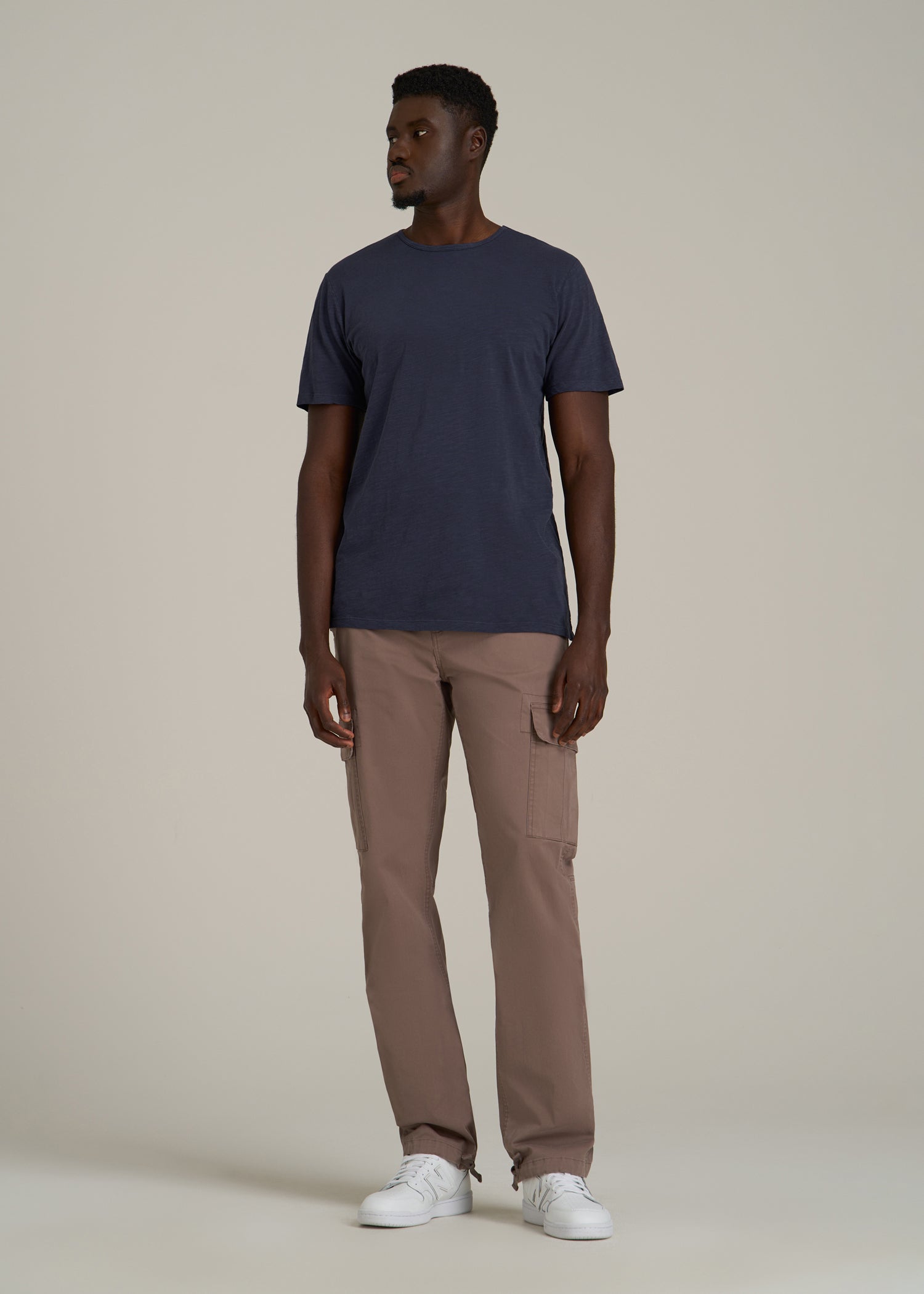 REGULAR-FIT Slub Tee for Tall Men in Navy