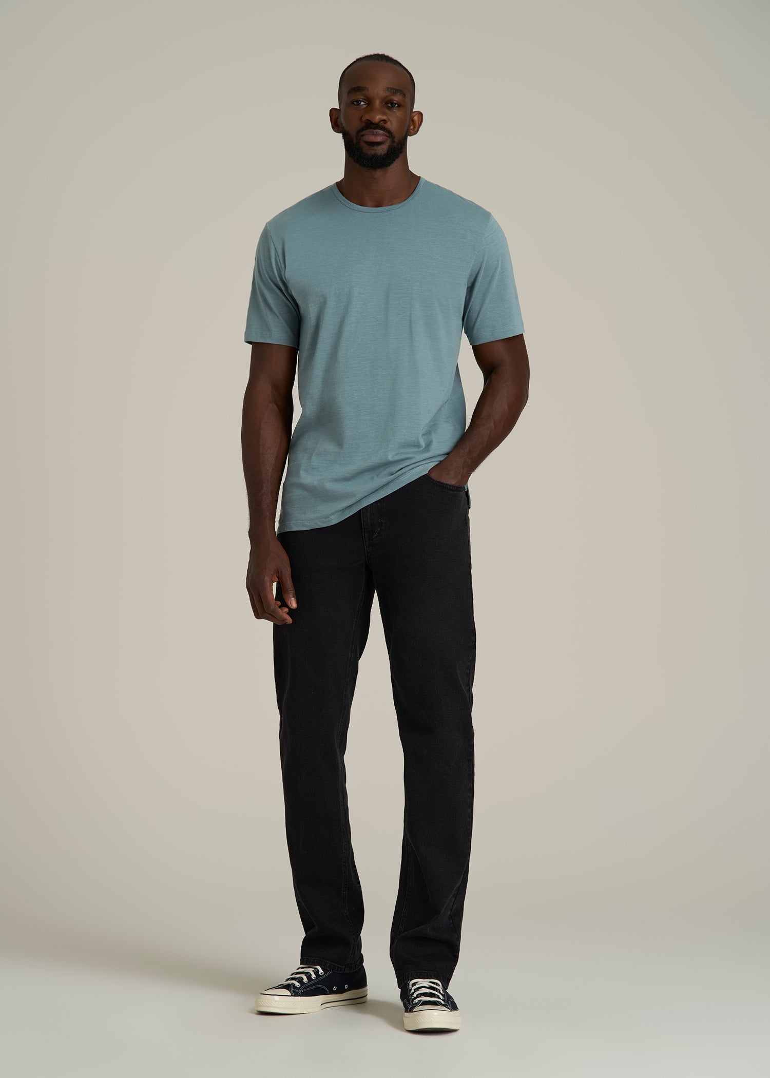 REGULAR-FIT Slub Tee for Tall Men in Trooper