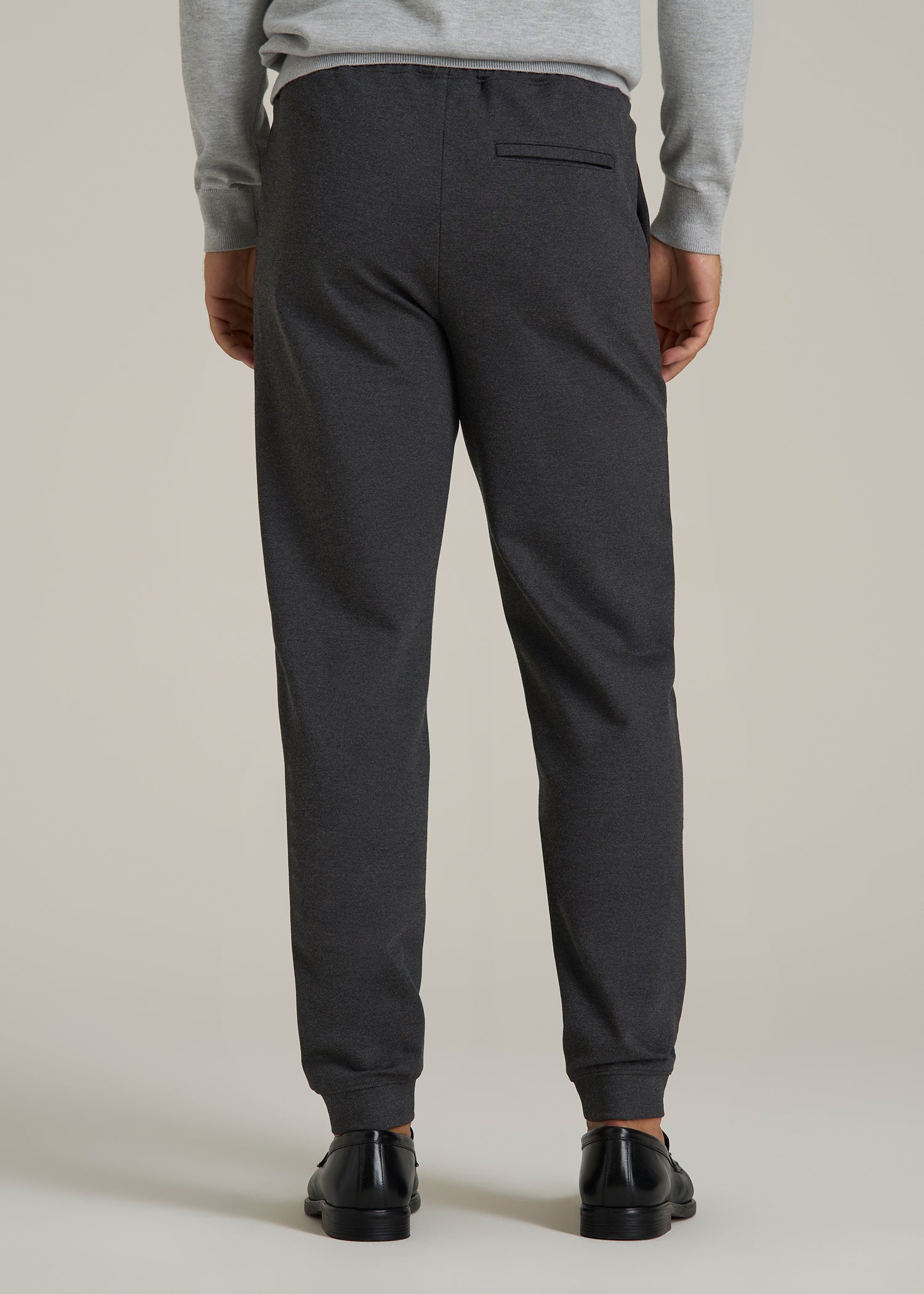 Soft Flex Ponte Jogger for Tall Men in Dark Charcoal Heather