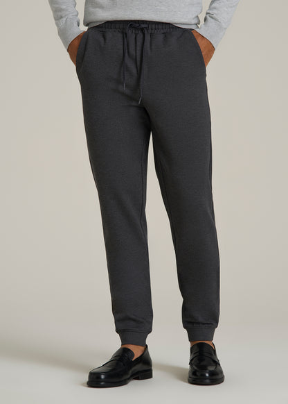 Soft Flex Ponte Jogger for Tall Men in Dark Charcoal Heather