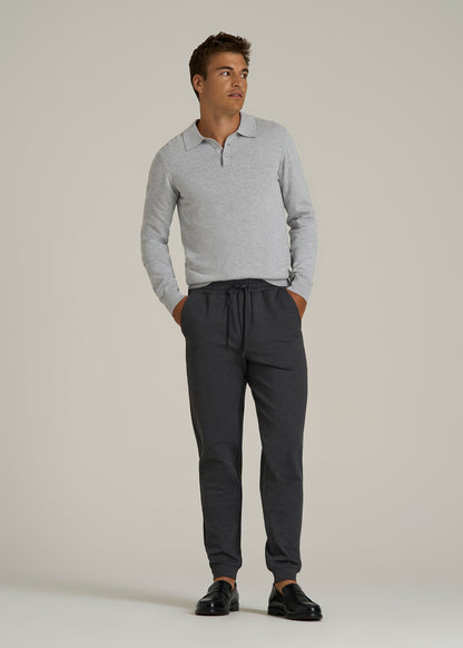 Soft Flex Ponte Jogger for Tall Men in Dark Charcoal Heather
