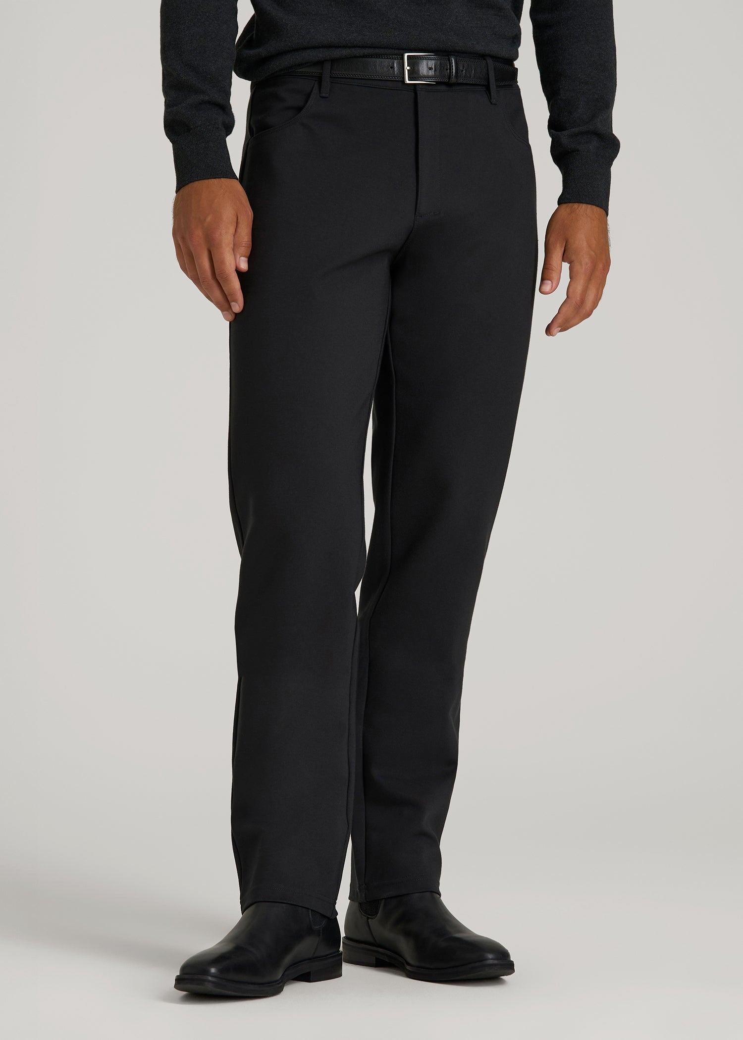 mens black dress trousers Soft Flex Ponte Pants for Tall Men