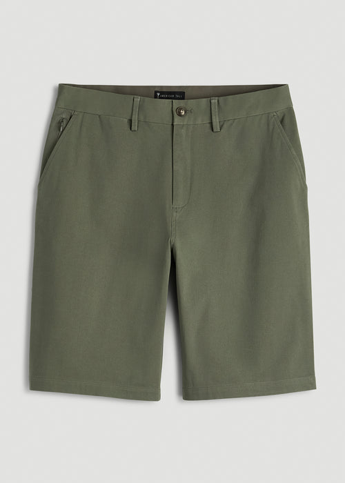 Stretch Commuter Chino Short for Tall Men in Olive