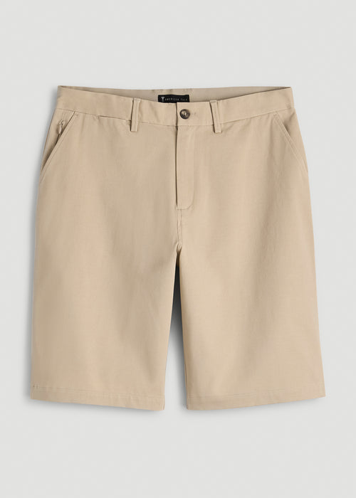 Stretch Commuter Chino Short for Tall Men in Warm Taupe